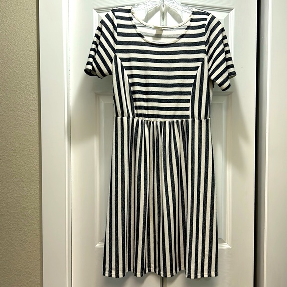Gray and white striped dress - Picture 1 of 5